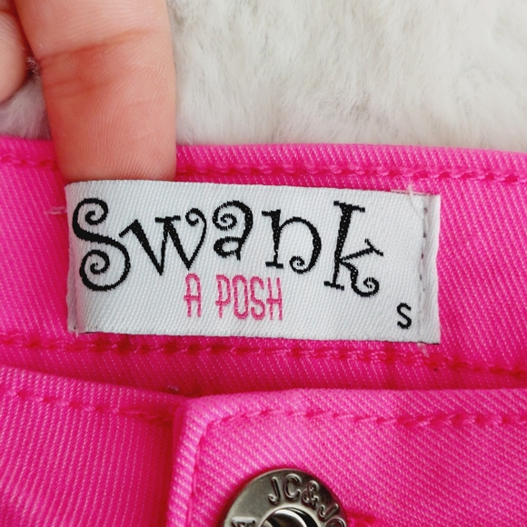 Swank a Posh Major High Rise Flare Stretchy  Barbie Core Pink Jeans P6934 - Picture 6 of 7